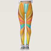 Oranje vlinder leggings (Voorkant)