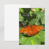 Oranje vlinder notitiekaartje (Voorkant / Achterkant)