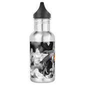 Oranje vlinder op appelbloesem waterfles waterfles  (Links)