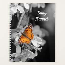 Oranje vlinder op Apple Blossom Daily Planner