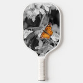 Oranje vlinder op bloesem pickleball peddel paddle (Voorkant)