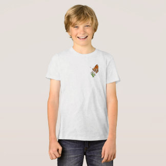 Oranje vlinder op delicate witte bloemen Tri-Blend shirt