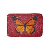 Oranje vlinder op rode glitter bath mat (Voorkant)