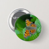 Oranje vlinder ronde button 5,7 cm (Voorkant /achterkant)