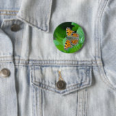 Oranje vlinder ronde button 5,7 cm (In situ)