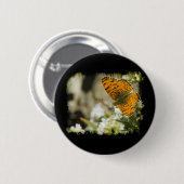 Oranje vlinder ronde button 5,7 cm (Voorkant /achterkant)