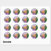 Oranje vlinder ronde sticker (Vel)