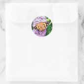 Oranje vlinder ronde sticker (Tas)