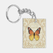  Oranje vlinder Sleutelhanger (Voorkant Links)