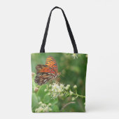 Oranje vlinder tote bag (Achterkant)