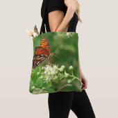 Oranje vlinder tote bag (Dichtbij)