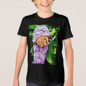 Oranje vlinder Tri-Blend shirt (Voorkant)