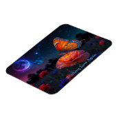 Oranje vlinder verzamelen pollen bij maanlicht magneet (Linkerzijde)