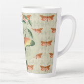 Oranje Vlinder Vine Latte Mok (Rechts)