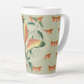 Oranje Vlinder Vine Latte Mok (Rechterhoek)