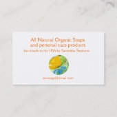 Oranje Vlinder Visitekaartje Blauwe Wildflower Art (Achterkant)