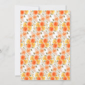 Oranje vlinder waterverf baby shower uitnodiging (Achterkant)