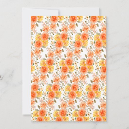 Oranje vlinder waterverf baby shower uitnodiging (Achterkant)