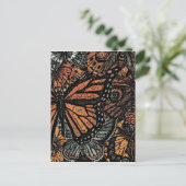 Oranje vlinderfantasie abstracte kunst briefkaart (Staand voorkant)