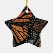 Oranje vlinderfantasie abstracte kunst keramisch ornament (Achterkant)