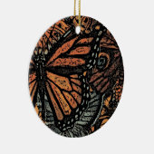 Oranje vlinderfantasie abstracte kunst keramisch ornament (Rechts)