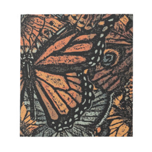 Oranje vlinderfantasie abstracte kunst notitieblok