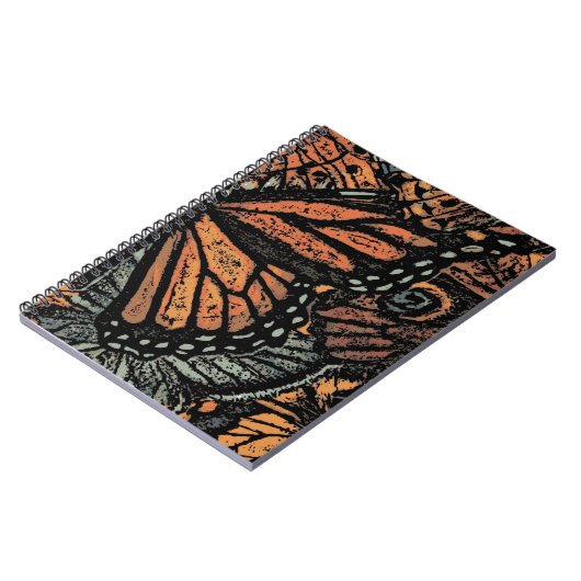Oranje vlinderfantasie abstracte kunst notitieboek (Linkerzijde)