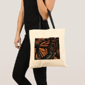 Oranje vlinderfantasie abstracte kunst tote bag (Voorkant (product))