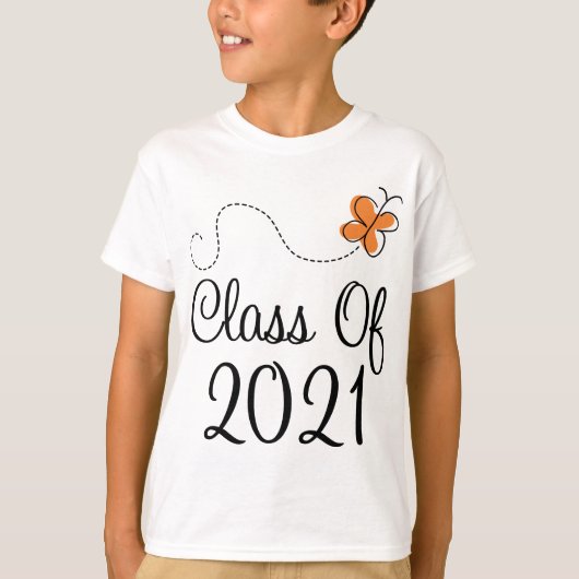 Oranje vlinderklasse 2021 t-shirt (Voorkant)
