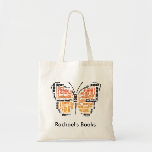 Oranje vlinderkunstbibliotheek tote bag (Voorkant)