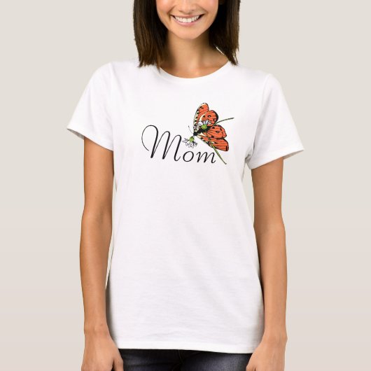 Oranje vlindermaaltijd t-shirt (Voorkant)