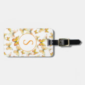 Oranje Vlinders Aangepast Monogram Bagagelabel (Voorkant horizontaal)