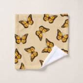 Oranje vlinders badkamer handdoek set (Wasdoekje)