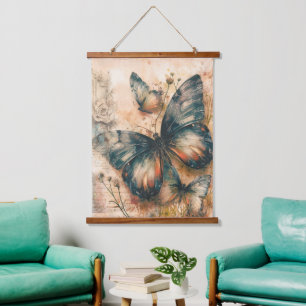  Oranje vlinders Hangend Wandkleed