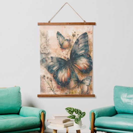  Oranje vlinders Hangend Wandkleed (Woonkamer)