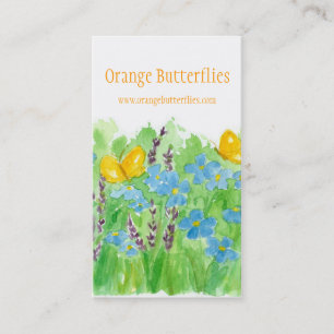 Oranje vlinders Visitekaartje Wildflowers Art