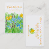 Oranje vlinders Visitekaartje Wildflowers Art (Voorkant / Achterkant)