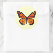 Oranje vlinderstaartjes ronde sticker (Tas)