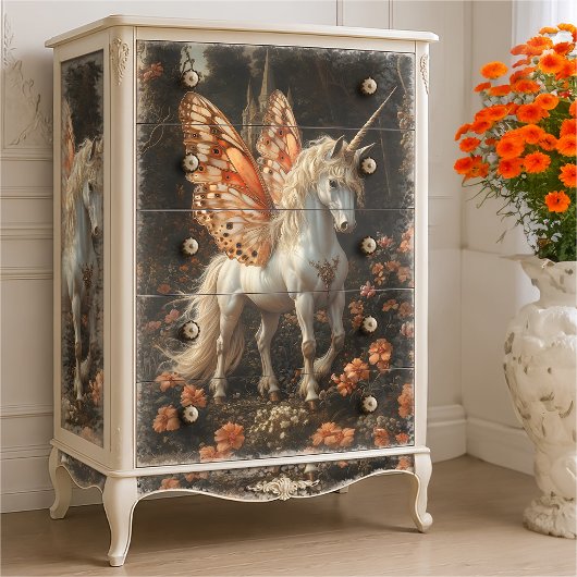 Oranje Vlindervleugel Eenhoorn Decoupage Tissuepapier