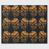 Oranje vlindervleugels Skulls Black Cadeaupapier (Vlak)