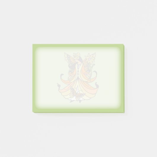 Oranje vlindervlieg met stromende damp post-it® notes (Voorkant)