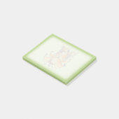 Oranje vlindervlieg met stromende damp post-it® notes (Schuin)
