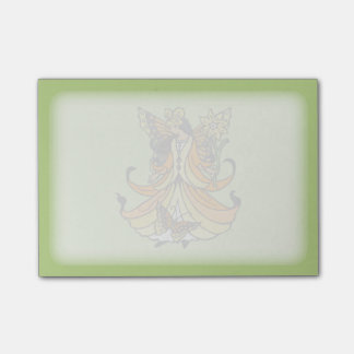 Oranje vlindervlieg met stromende damp post-it® notes