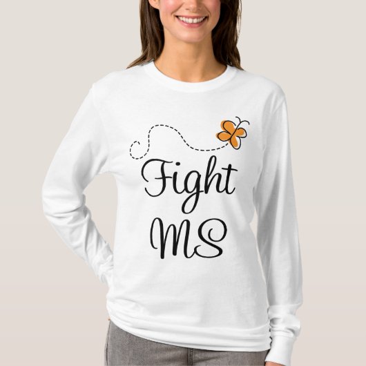 Oranje vlindervliegen MS-T-shirt T-shirt (Voorkant)