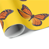 Oranje vlindervloerpapier cadeaupapier (Rol Hoek)