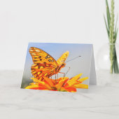 Oranje vlindervoeding bedankkaart (Achterkant)