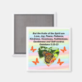 ORANJE VLINDERVRUCHTEN VAN DE SPIRIT GALATIANS 5 MAGNEET (Voorkant / Achterkant)