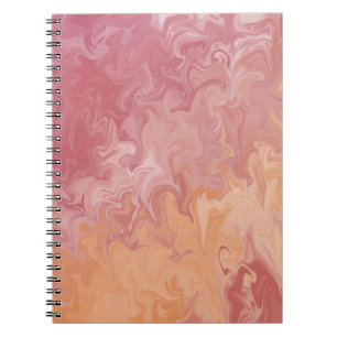 Oranje Vloeibare Marmer Abstract Patroon Notitieboek
