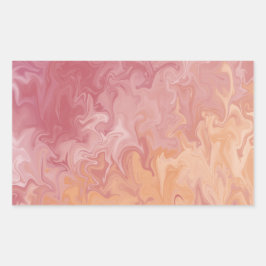 Oranje Vloeibare Marmer Abstract Patroon Rechthoekige Sticker