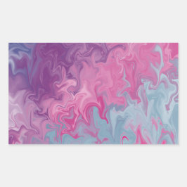 Oranje Vloeibare Marmer Abstract Patroon Rechthoekige Sticker